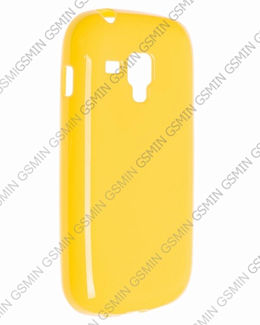 Чехол силиконовый для Samsung Galaxy S Duos (S7562) TPU (Желтый Глянцевый)