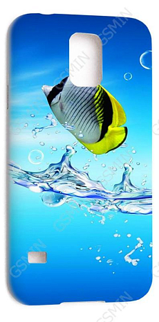 Кожаный чехол-накладка для Samsung Galaxy S5 Aksberry Slim Soft (Белый) (Дизайн 150)