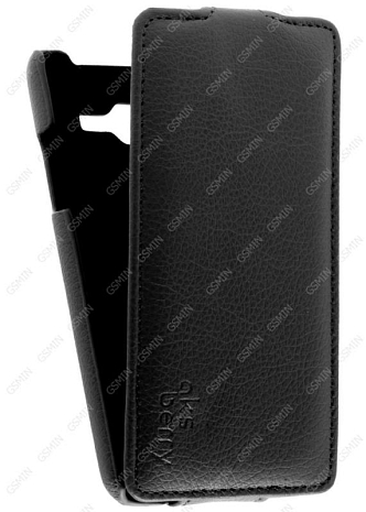 Кожаный чехол для Samsung Galaxy Grand Prime G530H Aksberry Protective Flip Case (Черный)