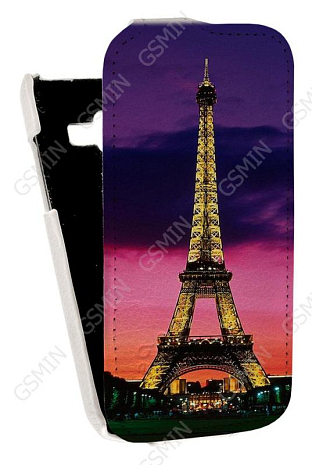 Кожаный чехол для Samsung Galaxy J1 (J100H) Aksberry Protective Flip Case (Белый) (Дизайн 154)
