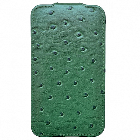    Apple iPhone 3G/3Gs Melkco Leather Case - Jacka Type (Ostrich Print Pattern - Green)