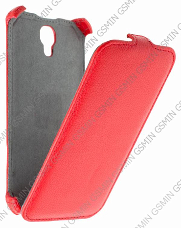 Кожаный чехол для Alcatel One Touch Scribe HD / 8008D Armor Case (Красный)