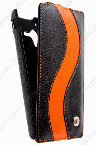    Sony Xperia ZL / L35h Melkco Premium Leather Case - Special Edition Jacka Type (Black/Orange LC)