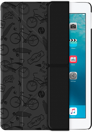 Чехол подставка Deppa Wallet Onzo для Apple iPad Pro 9.7 c тиснением (Темно-серый) 88023