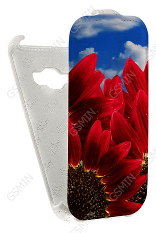 Кожаный чехол для Samsung Galaxy J1 (2016) Aksberry Protective Flip Case (Белый) (Дизайн 171)