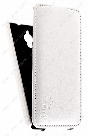 Кожаный чехол для Asus Zenfone C ZC451CG Aksberry Protective Flip Case (Белый)