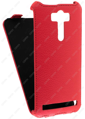 Кожаный чехол для Asus Zenfone 2 Laser ZE550KL Aksberry Protective Flip Case (Красный)
