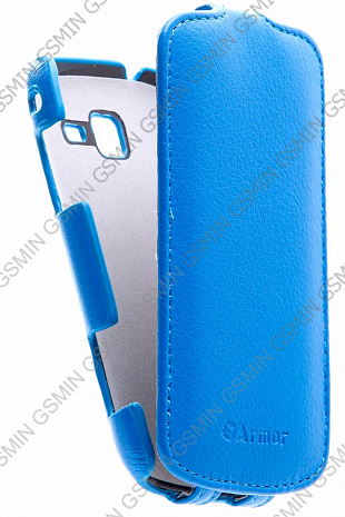 Кожаный чехол для Samsung Galaxy Trend (S7390) Armor Case "Full" (Голубой)