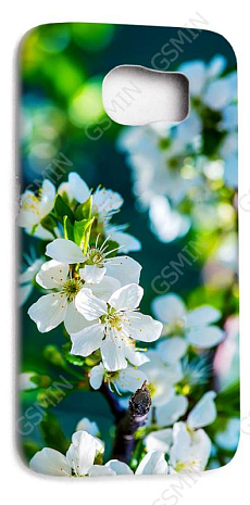 Кожаный чехол-накладка для Samsung Galaxy S6 G920F Aksberry (Белый) (Дизайн 42)