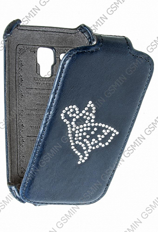    Samsung Galaxy S3 Mini (i8190) Lux Case (Dark Blue Butterfly Crystals)