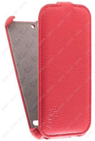 Кожаный чехол для ZTE Blade S6 Lite Aksberry Protective Flip Case (Красный)