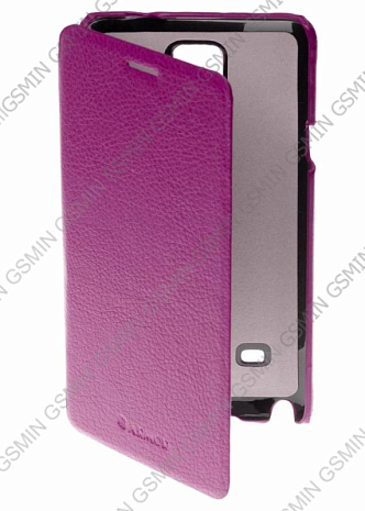Кожаный чехол для Samsung Galaxy Note 4 (octa core) Armor Case - Book Type (Фиолетовый)