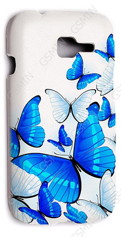 Кожаный чехол-накладка для Samsung S7262 Galaxy Star Plus Aksberry Slim Soft (Белый) (Дизайн 11)