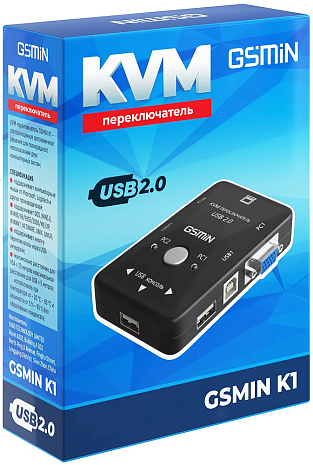KVM   2 PC GSMIN K1 (3x VGA, 3x USB, 2x USB Type B) ()