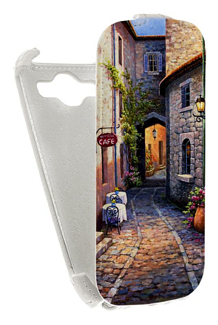Кожаный чехол для Samsung Galaxy S3 (i9300) Aksberry Protective Flip Case (Белый) (Дизайн 116)