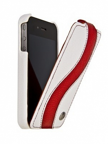    Apple iPhone 4/4S Melkco Leather Case - Jacka Type Special Edition (White/Red LC)