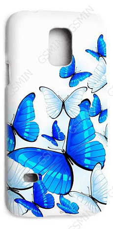 Кожаный чехол-накладка для Samsung Galaxy S5 mini Aksberry (Белый) (Дизайн 11)