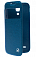Кожаный чехол для Samsung Galaxy S4 Mini (i9190) Hoco Dazzled Series View Leather Case (Синий)
