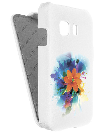 Кожаный чехол для Samsung Young 2 G130 Armor Case "Full" (Белый) (Дизайн 6/6)
