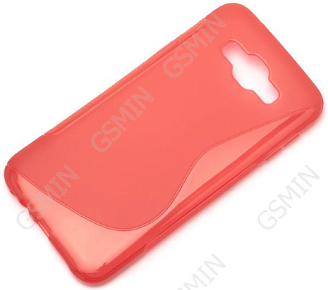 Чехол силиконовый для Samsung Galaxy E7 SM-E700F S-Line TPU (Красный)