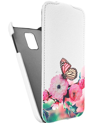Кожаный чехол для Samsung Galaxy S5 mini Armor Case "Full" (Белый) (Дизайн 7/7)