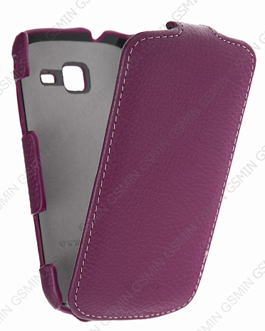 Кожаный чехол для Samsung Galaxy Trend (S7390) Sipo Premium Leather Case - V-Series (Фиолетовый)