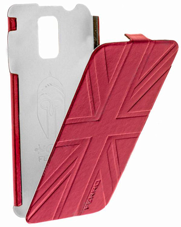 Кожаный чехол для Samsung Galaxy S5 Ferro Ultra Slim Case (Red / Gray)