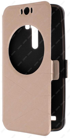 Чехол-книжка с магнитной застежкой для Asus Zenfone Selfie ZD551KL (Золотой)