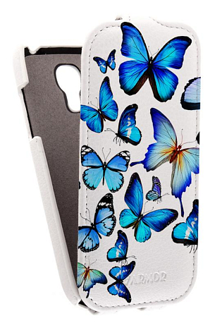 Кожаный чехол для Samsung Galaxy S4 Mini (i9190) Armor Case "Full" (Белый) (Дизайн 13/13)