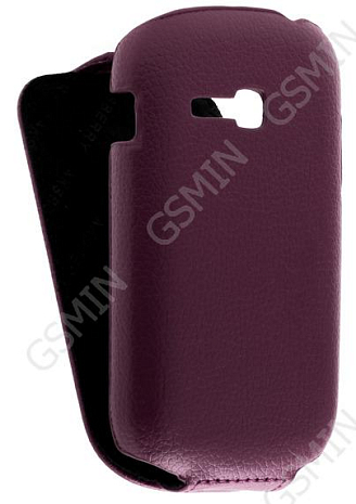 Кожаный чехол для Samsung Galaxy Fame Lite (S6790) Aksberry Protective Flip Case (Фиолетовый)
