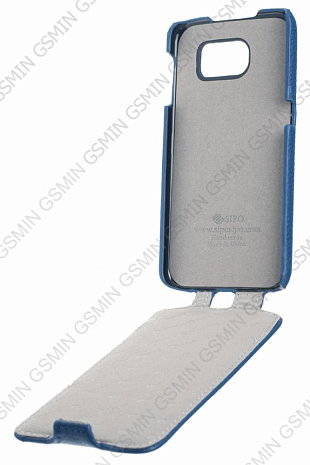Кожаный чехол для Samsung Galaxy S6 G920F Sipo Premium Leather Case - V-Series (Синий)