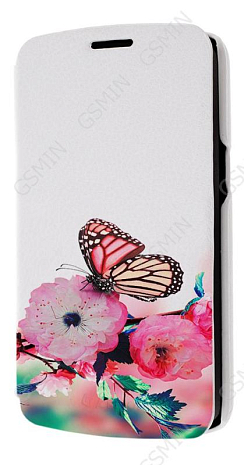 Кожаный чехол для Samsung Galaxy Grand 2 (G7102) Armor Case - Book Type (Белый) (Дизайн 7)