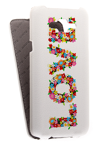 Кожаный чехол для Samsung Galaxy J7 Armor Case "Full" (Белый) (Дизайн 14/14)