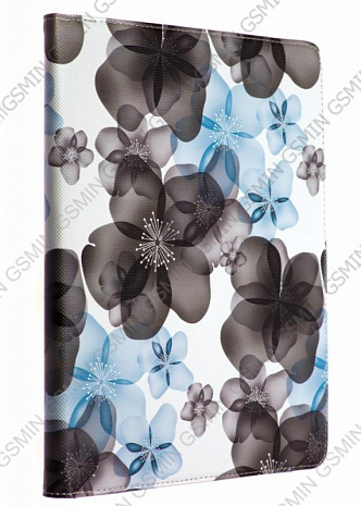 Кожаный чехол для iPad 2/3 и iPad 4 RHDS Fashion Leather Case - Flower series - Вращающийся (Черный)