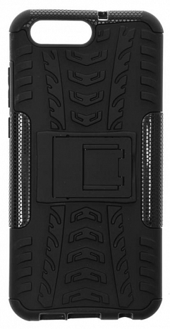 Противоударный чехол для Asus Zenfone 4 ZE554KL Hybrid Case Силикон + Пластик (Черный)