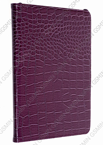 Кожаный чехол для iPad 2/3 и iPad 4 RHDS Fashion Leather Case - Crocodile glossy - Вращающийся (Фиолетовый)