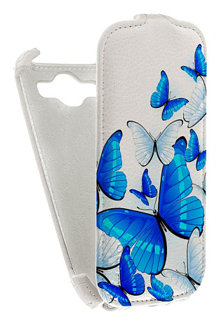 Кожаный чехол для Samsung Galaxy S3 (i9300) Aksberry Protective Flip Case (Белый) (Дизайн 11)