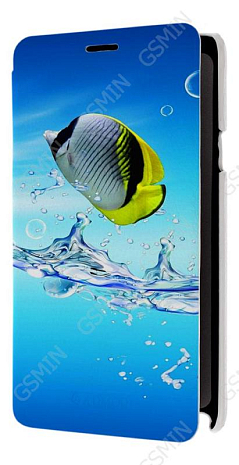 Кожаный чехол для Samsung Galaxy Note 4 (octa core) Armor Case - Book Type (Белый) (Дизайн 150)