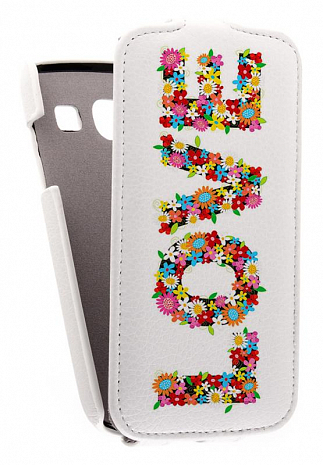 Кожаный чехол для Samsung Galaxy Core (i8260) Armor Case "Full" (Белый) (Дизайн 14/14)