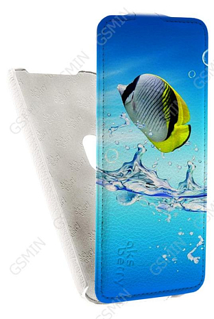 Кожаный чехол для ASUS ZenFone Zoom ZX551ML Aksberry Protective Flip Case (Белый) (Дизайн 150)