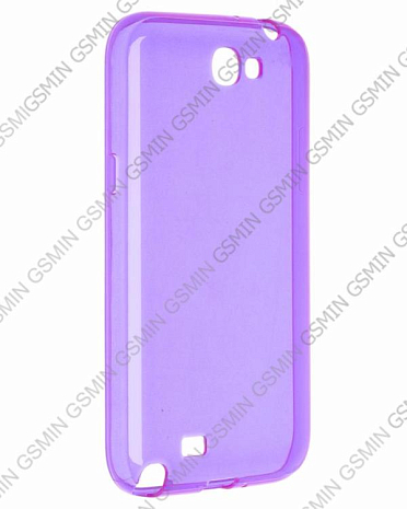 Чехол силиконовый для Samsung Galaxy Note 2 (N7100) TPU Глянцевый (Фиолетовый)