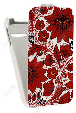 Кожаный чехол для Alcatel POP D1 4018D Art Case (Белый) (Дизайн 146)