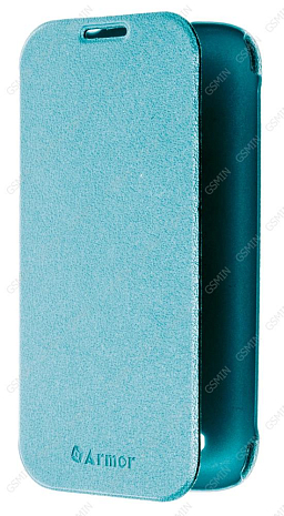 Кожаный чехол для Samsung Galaxy S4 (i9500) Armor Case - Book Cover (Голубой)