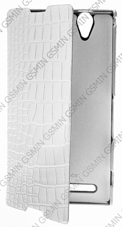    Sony Xperia T2 Ultra dual Armor Case - Book Type (Crocodile White)