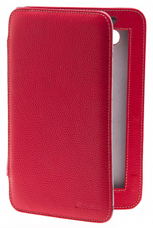    Samsung Galaxy Tab 2 7.0 Melkco Premium Leather Case - Kios Type with 3 - Angle Stand (Red LC) Ver.2