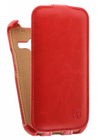 Кожаный чехол для Samsung Galaxy J1 mini (2016) Pulsar Shell Case (Красный)
