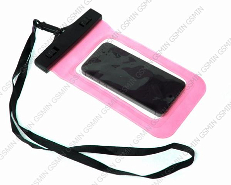 Чехол водонепроницаемый для мобильных телефонов (Розовый)