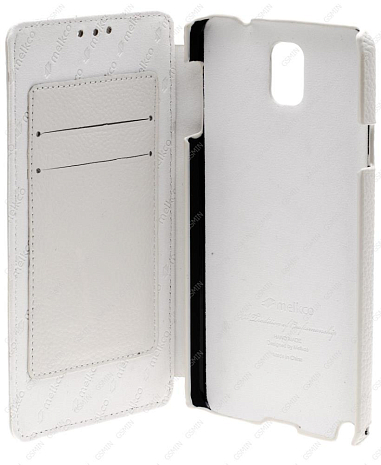 Кожаный чехол для Samsung Galaxy Note 3 (N9005) Melkco Premium Leather Case - Face Cover Book Type (White LC) Ver.3