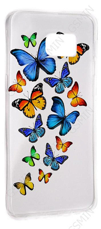 Чехол силиконовый для Samsung Galaxy Note 5 TPU (Прозрачный) (Дизайн 3)