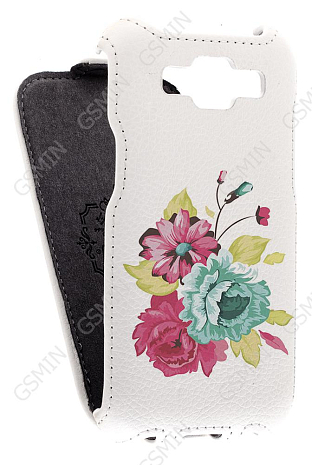 Кожаный чехол для Samsung Galaxy Win Duos (i8552) Redberry Stylish Leather Case (Белый) (Дизайн 5/5)